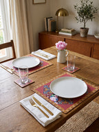 Safi Iznik-Fliese & Rose Set aus 4 Platzsets + Untersetzern – Bild 1