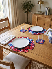 LaMua Bow — Set of 4 Placemats + Coasters, Wipe-Clean
