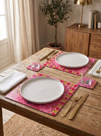 Pink Zebra Set of 4 Placemats + Coasters – image 1