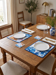 Safari Leopard — Set aus 4 Platzsets + Untersetzern, abwischbar