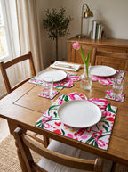 Fiora Schleife & Blüten Set aus 4 Platzsets + Untersetzern – Bild 1