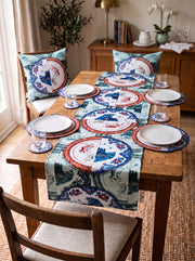 Asia Tischset — Läufer + Platzsets + Untersetzer + Kissen, mit Reißverschluss