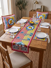Limoncello Tischset — Läufer + Platzsets + Untersetzer + Kissen
