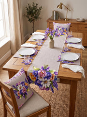 Lavender Tischset — Läufer + Platzsets + Untersetzer + Kissen