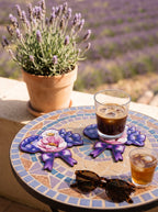 Lavender Blumenstrauß Set aus 4 Platzsets + Untersetzern – Bild 4