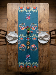 Loya Blüten — Laminierter Cut-Läufer 45x138 cm, fleckabweisend, abwischbar
