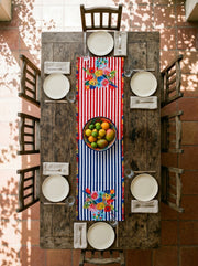 Viva Streifen & Blüten — Tischläufer 45x138 cm, fleckabweisend