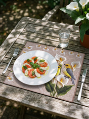 Lily Bird & Floral — Placemat, Wipe-Clean, Stain-Resistant