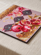 Mona Pomegranate & Gold Border Set of 4 Placemats – image 3