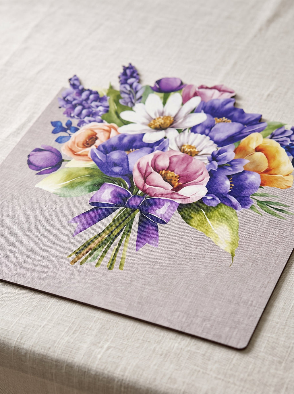 Lavender Blumenstrauß 4er-Set Platzsets – Bild 5