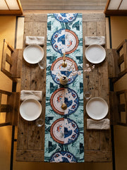 Asia Porzellanteller — Tischläufer 45x138 cm, fleckabweisend