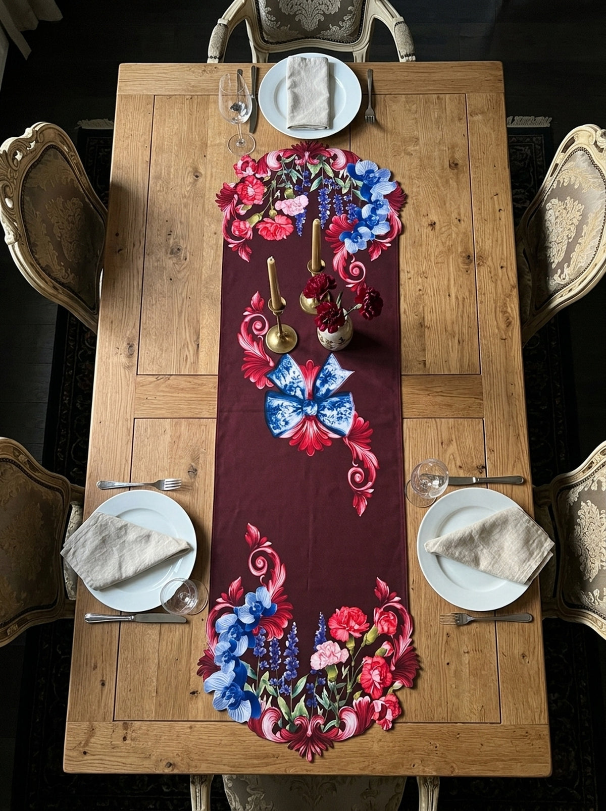 Lavin Fiyonk ve Çiçek — Lamineli Cut Runner 45x138 cm, Leke Tutmaz — görsel 1