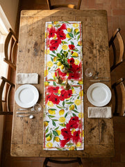 Lima Zitrone & Mohn — Tischläufer 45x138 cm, fleckabweisend
