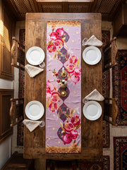 Mona Granatapfel & Goldbordüre — Tischläufer 45x138 cm, fleckabweisend