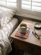 Viva Striped Floral — Set of 4 Placemats + Coasters, Wipe-Clean — image 6