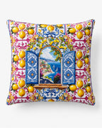 Amalfi Limon ve Pencere Desenli Dekoratif Kırlent Kılıfı 40x40 cm — görsel 2