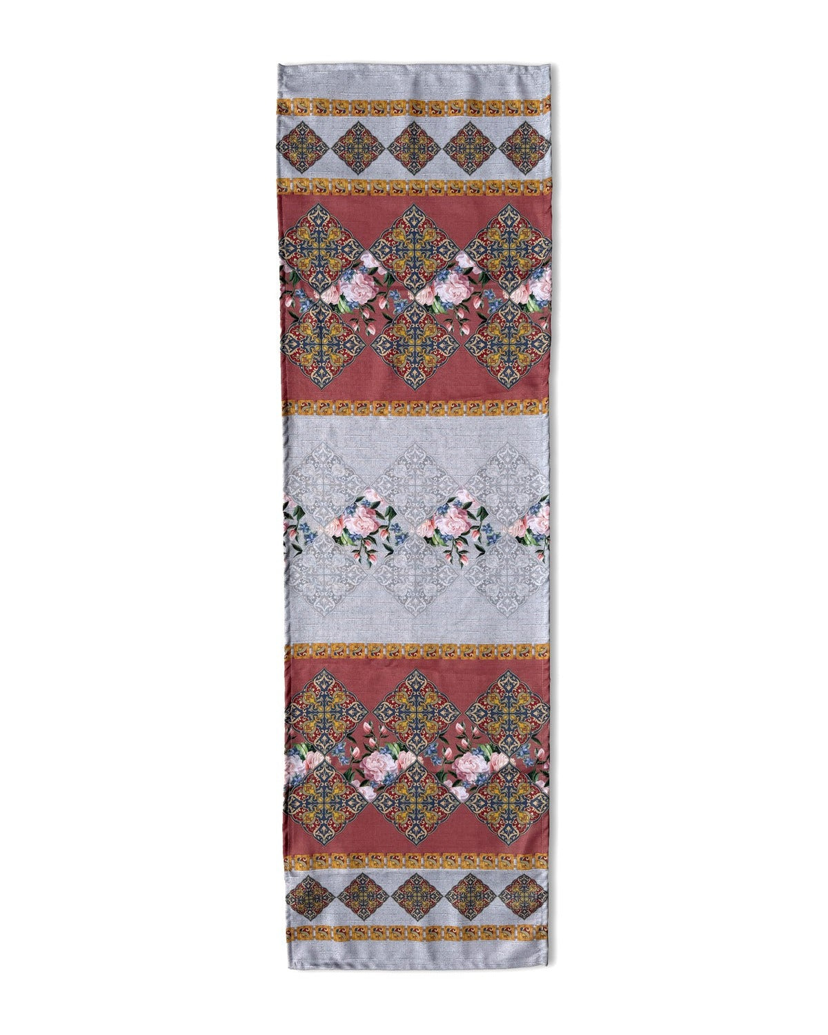 Runner 40x140 cm – Safi Çini ve Gül Desenli