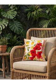 Kırlent Kılıfı 43x43 cm – Lima Limon ve Gelincik Desenli