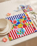 Viva Striped Floral Set of 4 Placemats + Coasters – image 1