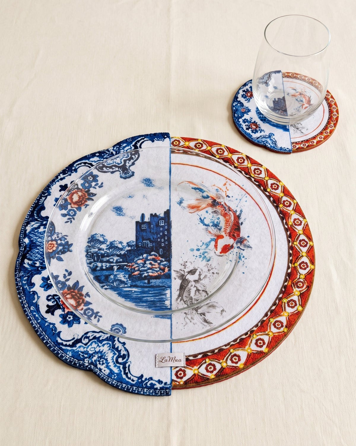 Asia Tabak Desenli 4 Lü Bardak Altlığı Set 15 x 15 cm -Lazer Kesim — görsel 2