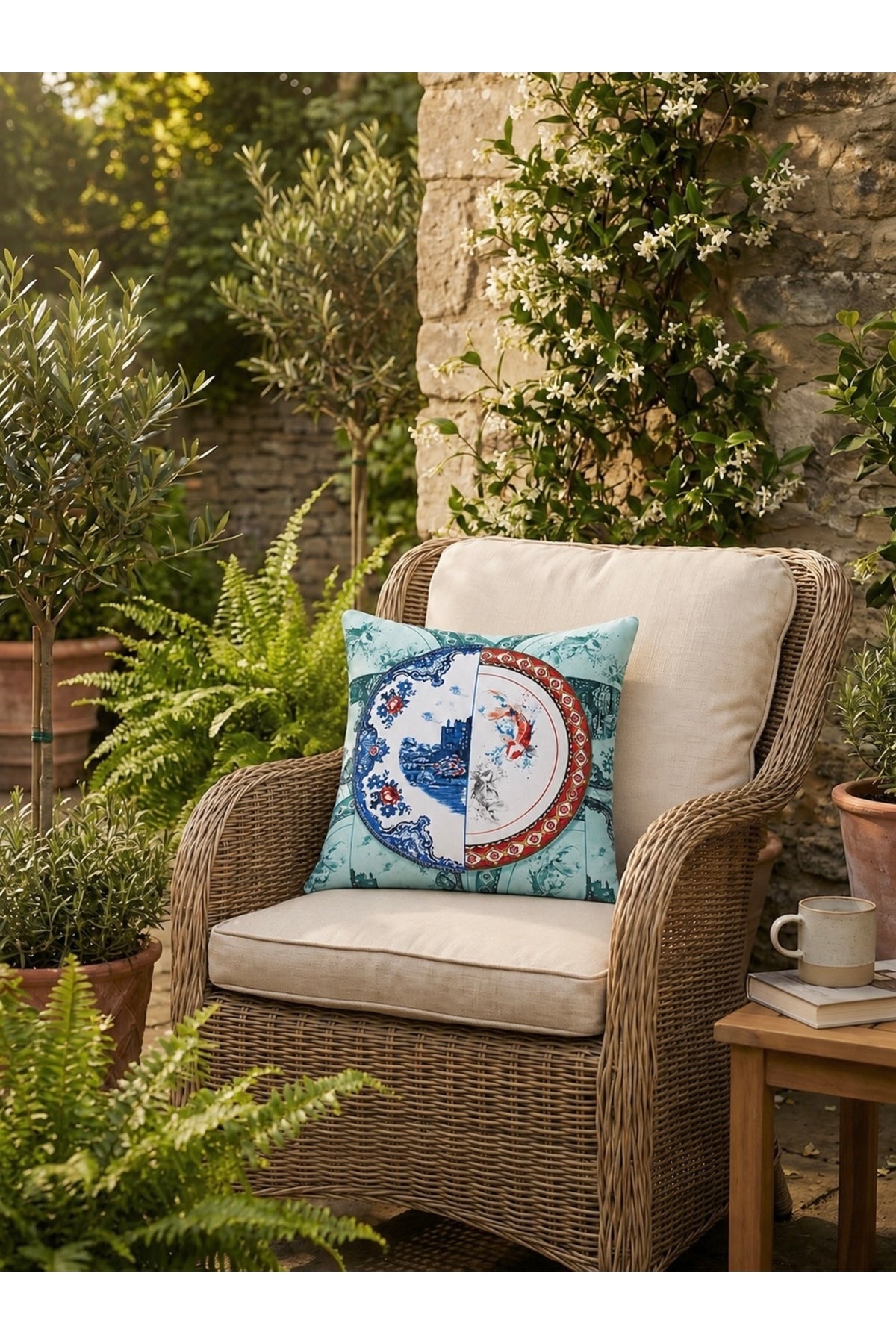 Asia Tabak Desenli Dekoratif Kırlent Kılıfı 40x40 cm