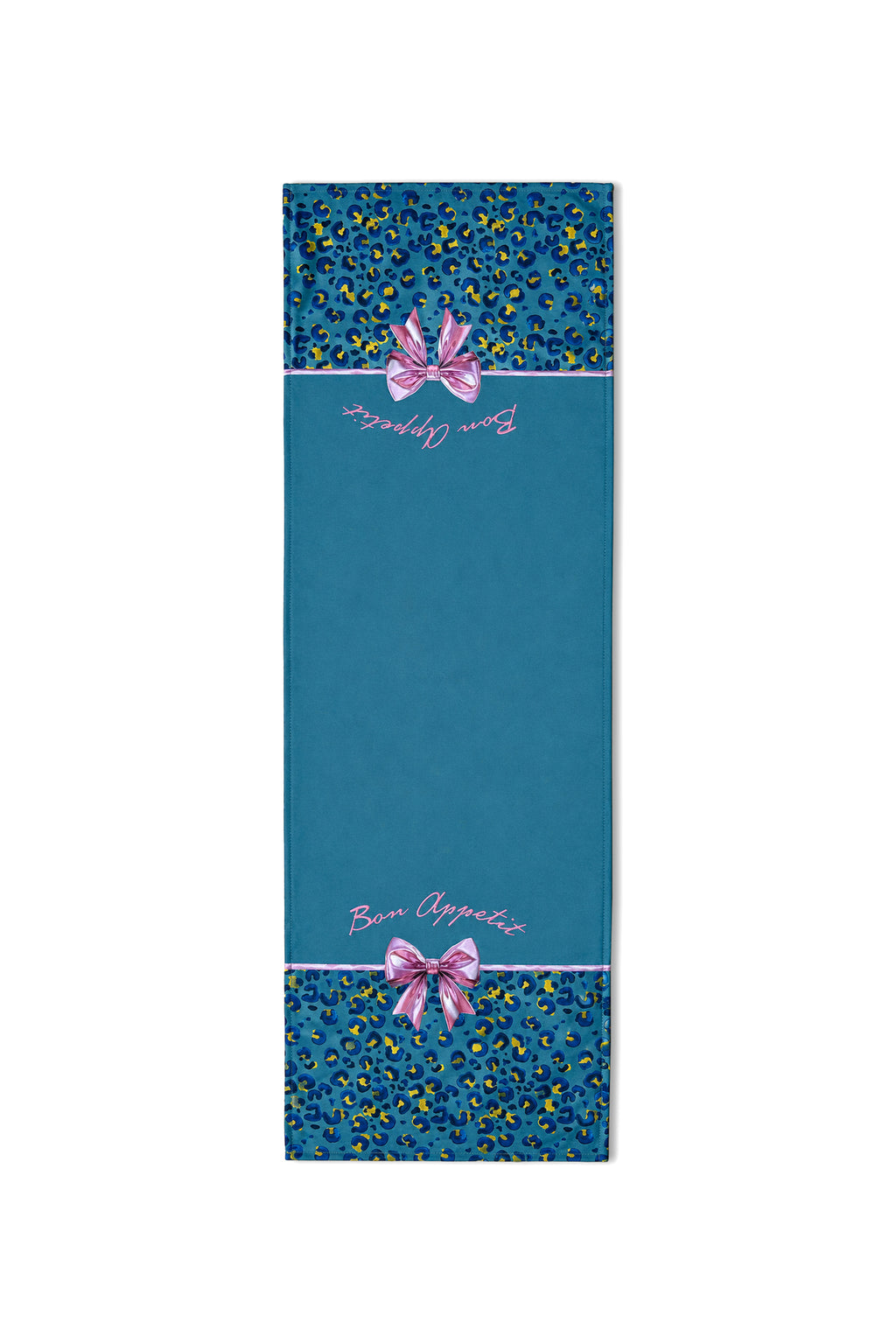 Bella Leopar ve Fiyonk Desenli Dekoratif Runner 40x140 cm — görsel 2