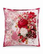 Ruby Çiçek Buketi Ve Nar Desenli Dekoratif Kırlent Kılıfı 40x40 cm — görsel 2