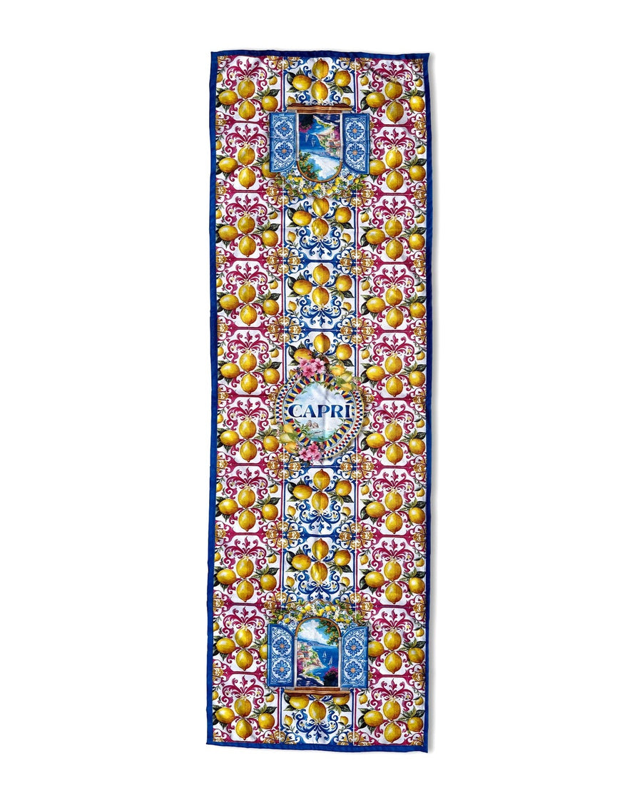 Amalfi Limon ve Pencere — Runner 40x140 cm, Leke Tutmaz, Silinebilir