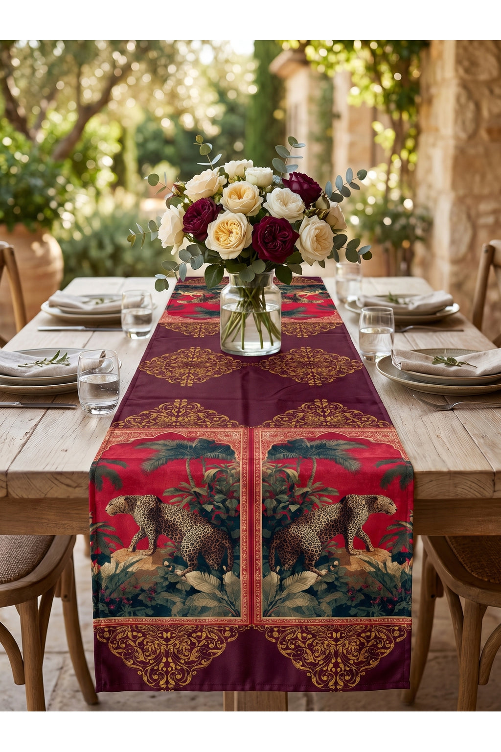 Leo Leopar Desenli Dekoratif Runner 40x140 cm