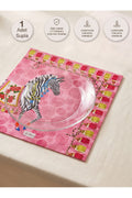 Pink Zebra Desenli 1 Adet Amerikan Servis -Lazer Kesim