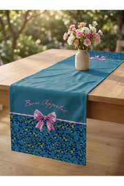 Runner 40x140 cm – Bella Leopar ve Fiyonk Desenli