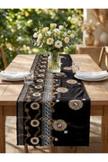 Noir Siyah Gold Desenli Dekoratif Runner 40x140 cm