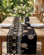 Noir Siyah Gold Desenli Dekoratif Runner 40x140 cm