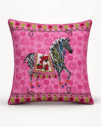 Pink Zebra Desenli Dekoratif Kırlent Kılıfı 40x40 cm — görsel 2
