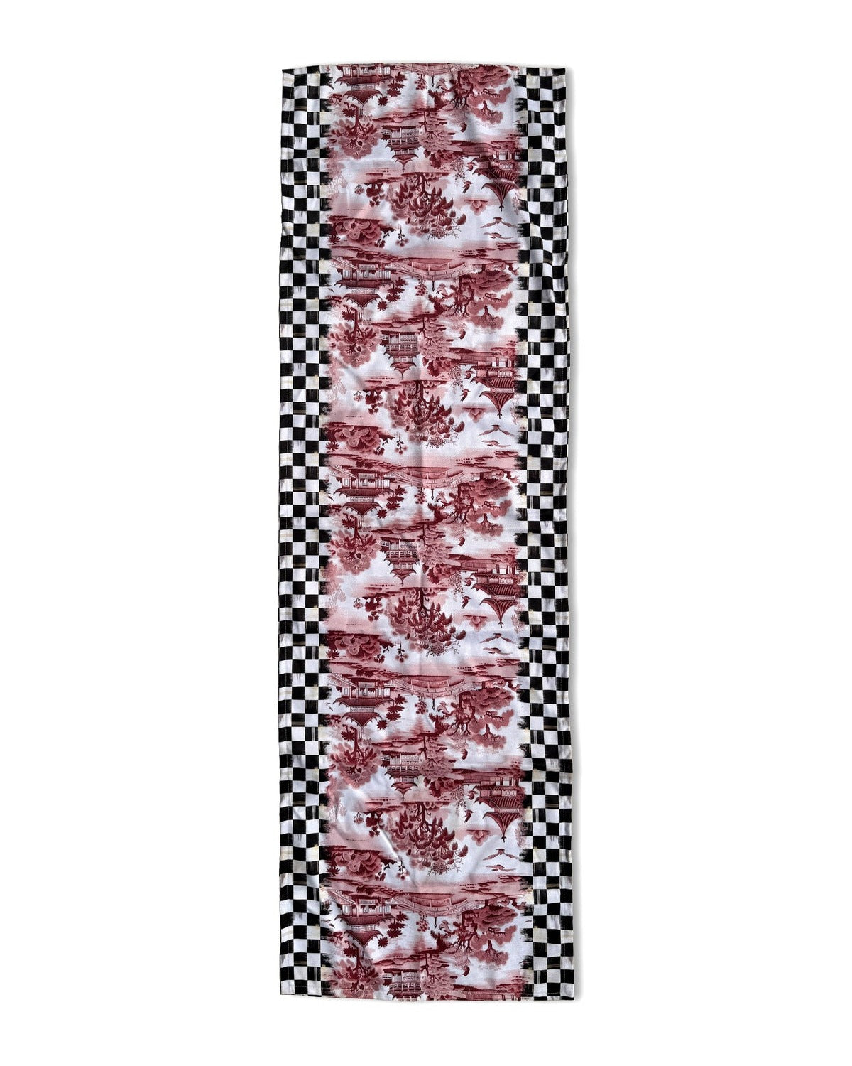 Runner 40x140 cm – Vita Bordo Dama Ve Japon Bahçesi Desenli