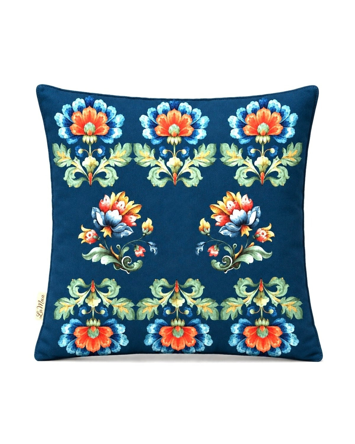 Loya Çiçek Desenli Çift Taraflı Baskılı Kırlent Kılıfı 40x40 cm — görsel 2