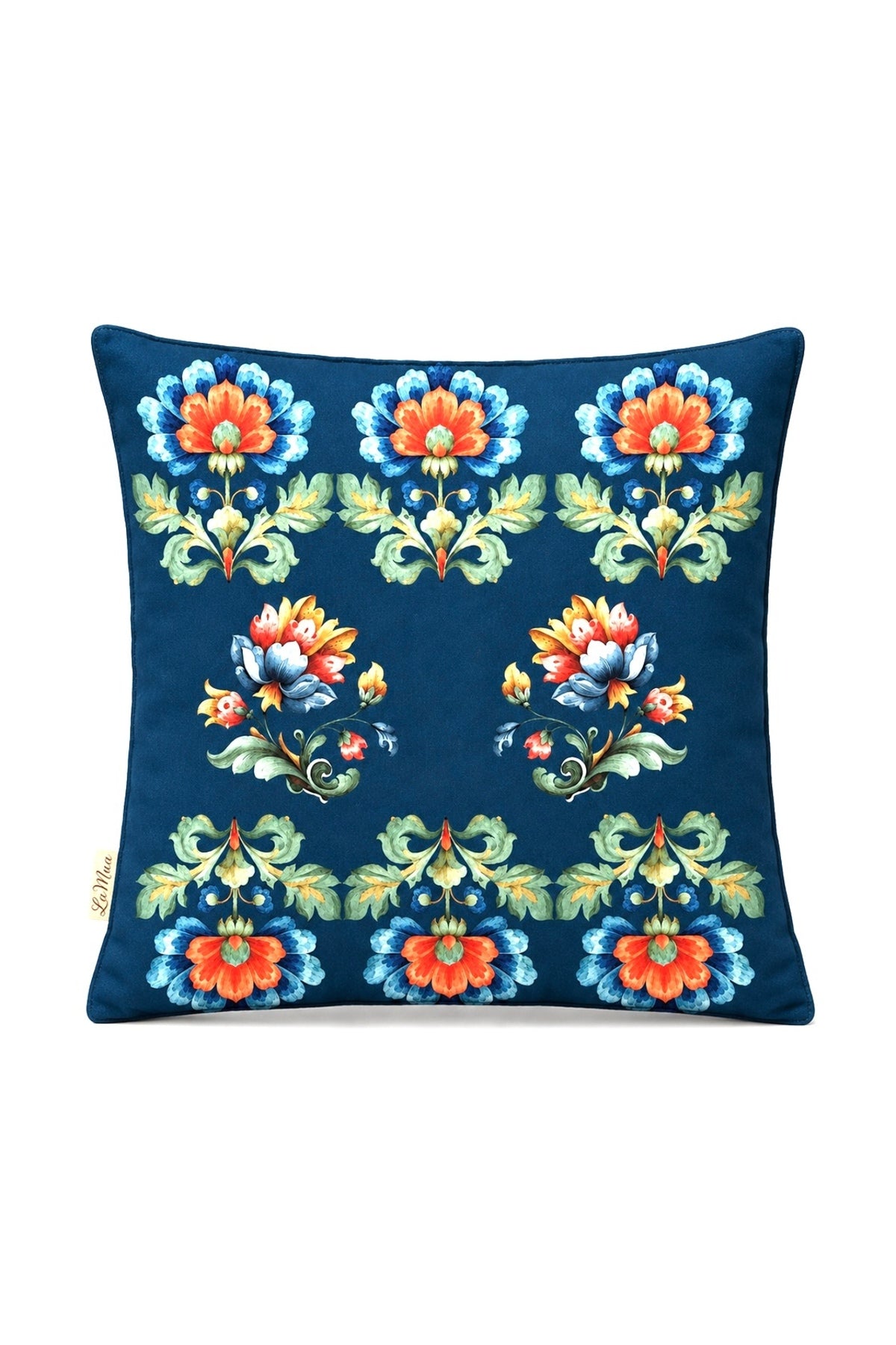 Loya Çiçek Desenli Çift Taraflı Baskılı Kırlent Kılıfı 40x40 cm — görsel 2