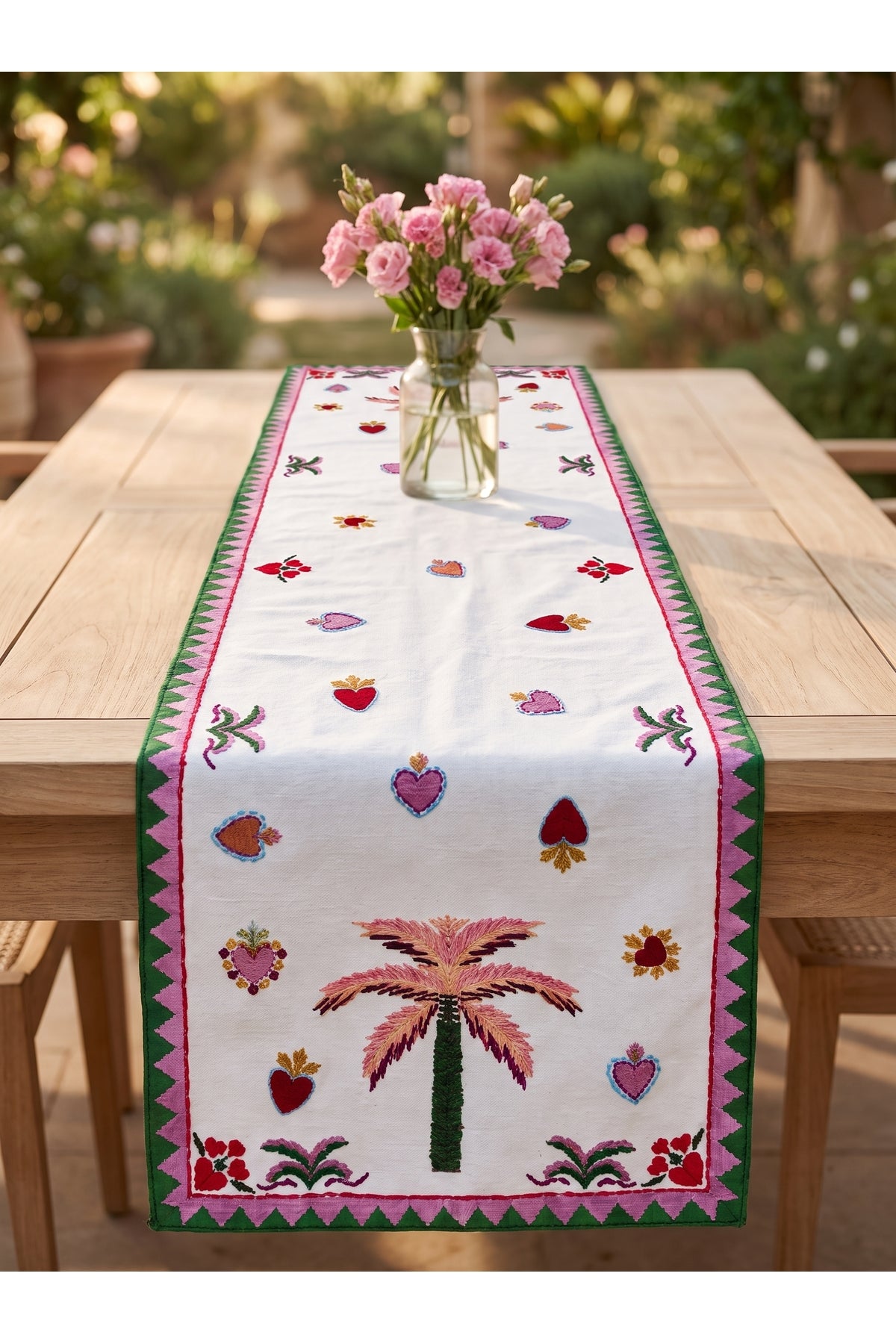 Palm Palmiye Desenli Dekoratif Runner 40x140 cm