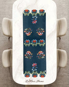 Loya Çiçek Desenli Lamineli Cut Runner -Lazer Kesim