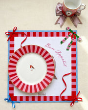 Bowie Bow — Set of 4 Placemats + Coasters, Wipe-Clean