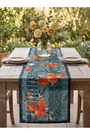 Runner 40x140 cm – Zen Kuş ve Meyve Desenli