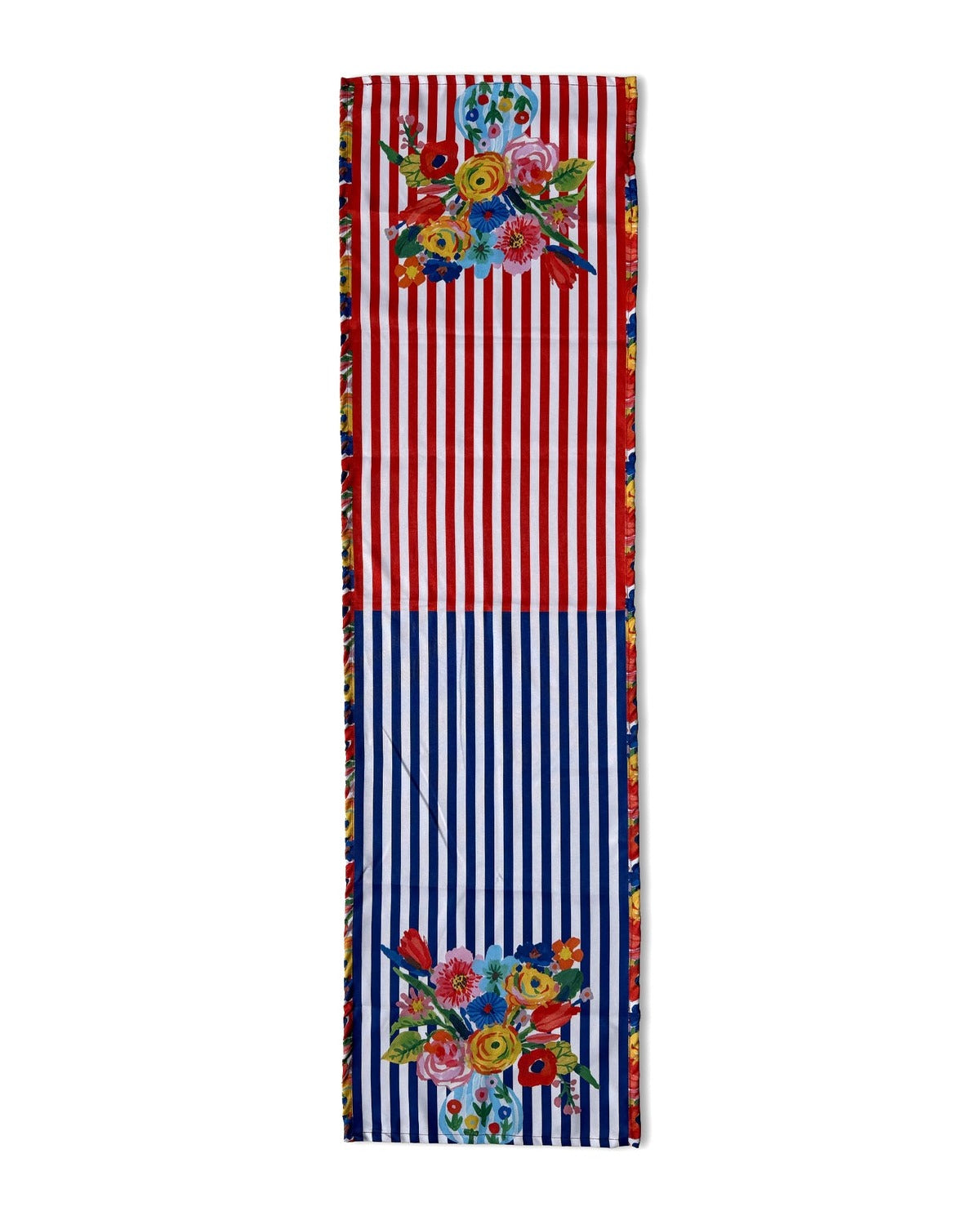 Viva Çizgili Çiçek Desenli Dekoratif Runner 40x140 cm — görsel 2