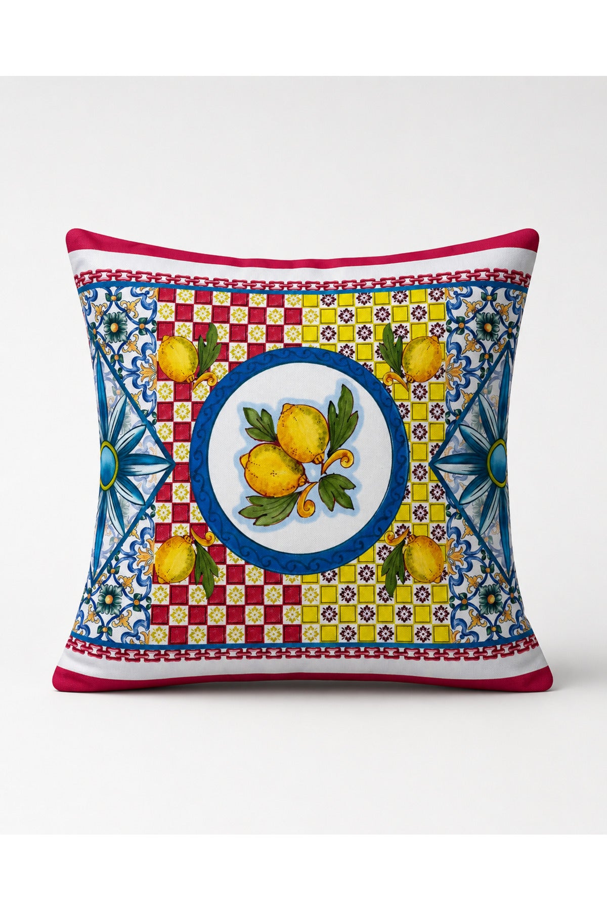 Limoncello Limon Desenli Dekoratif Kırlent Kılıfı 40x40 cm — görsel 2