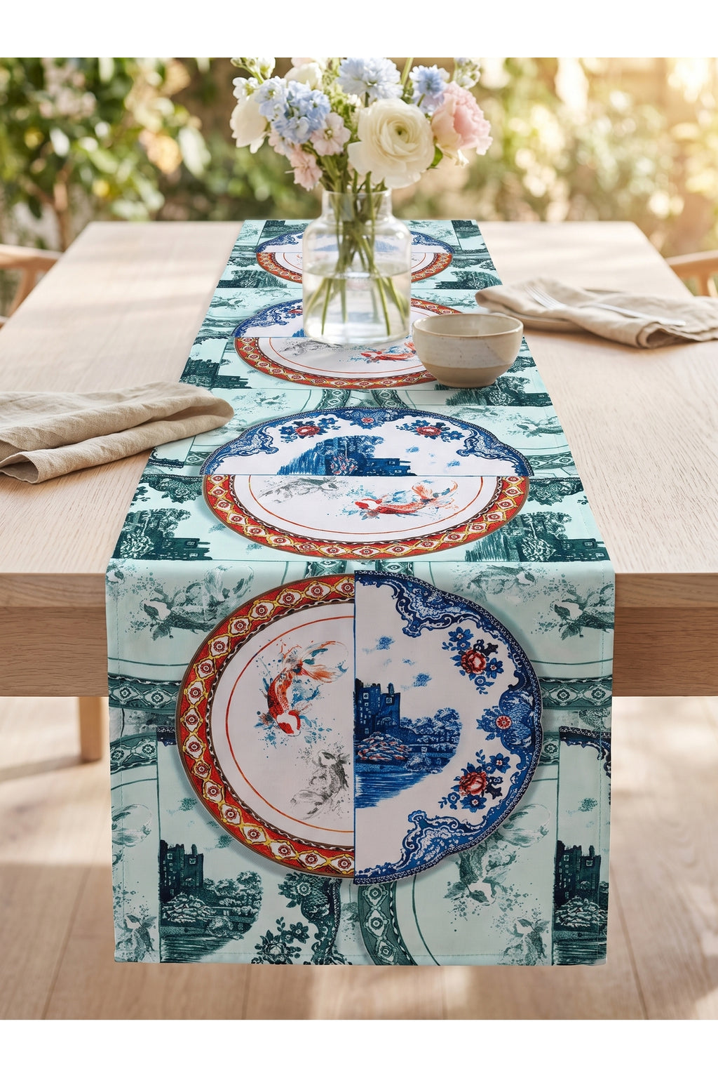 Asia Tabak Desenli Dekoratif Runner 40x140 cm