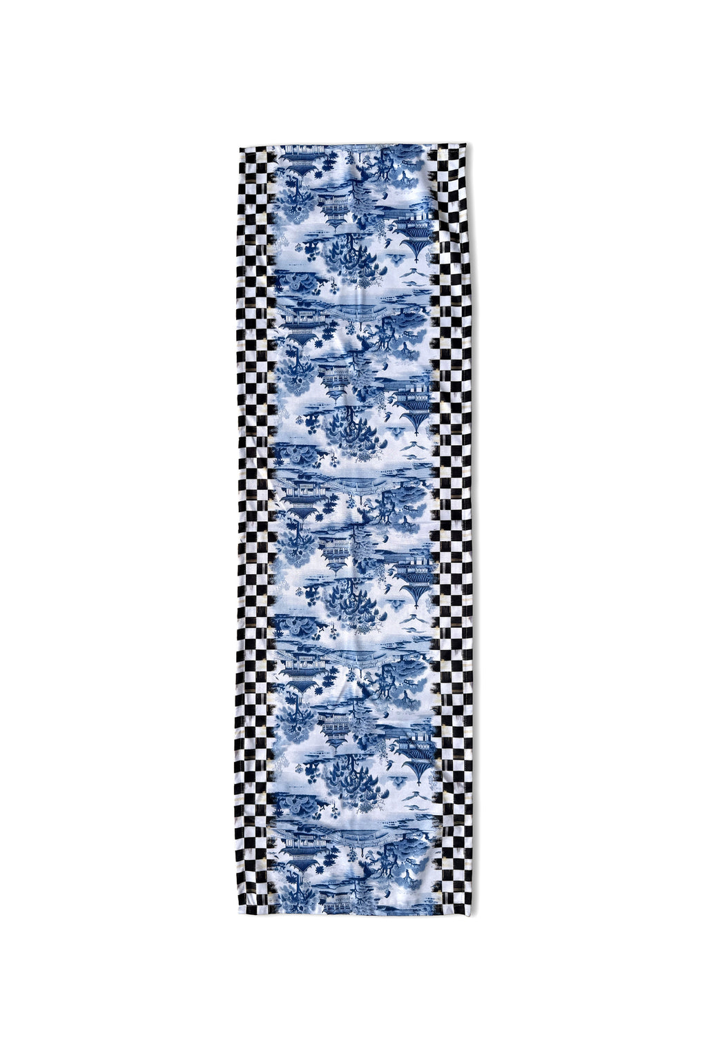 Blue Toile Mavi Desenli Dekoratif Runner 40x140 cm — görsel 2