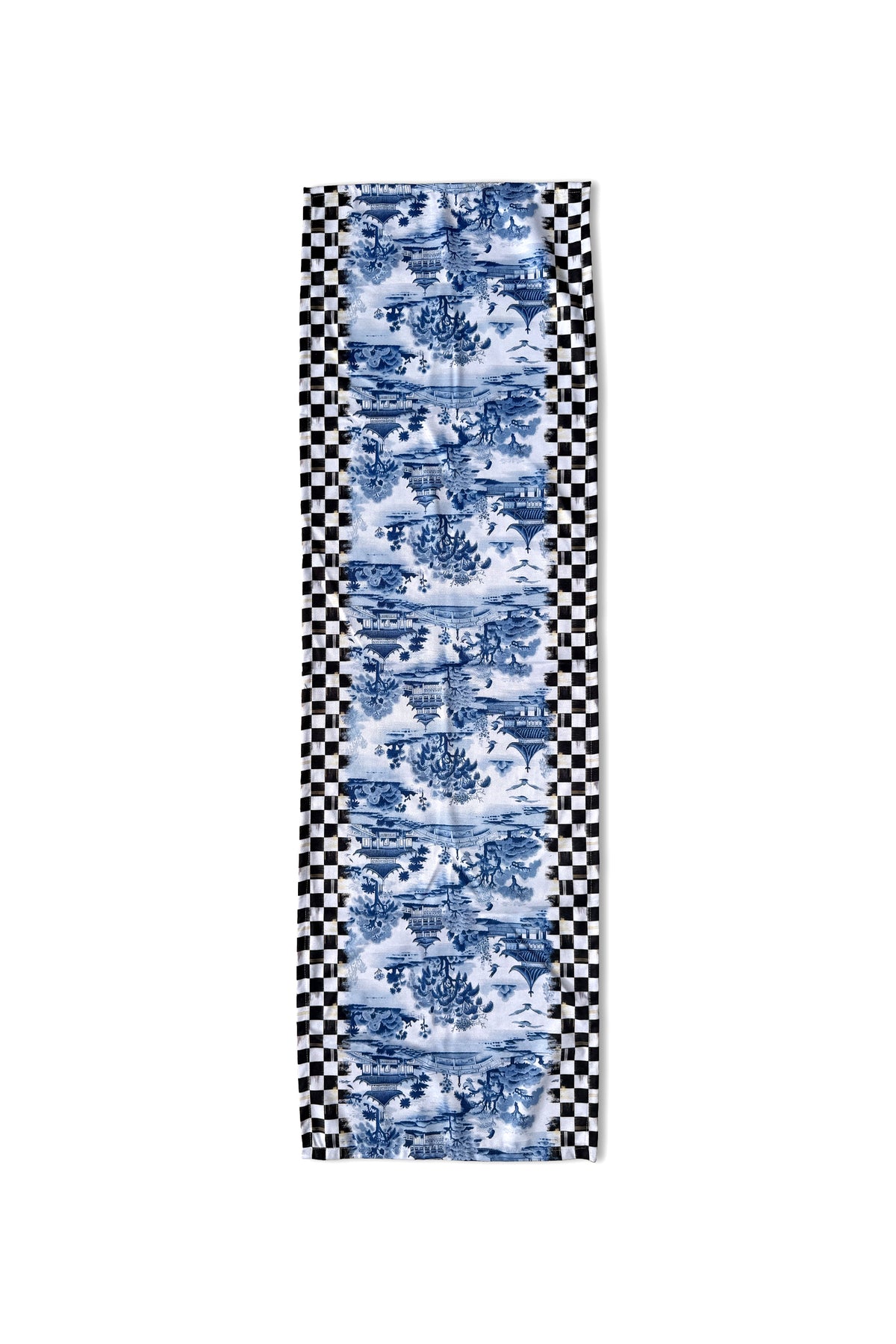 Blue Toile Mavi Desenli Dekoratif Runner 40x140 cm — görsel 2