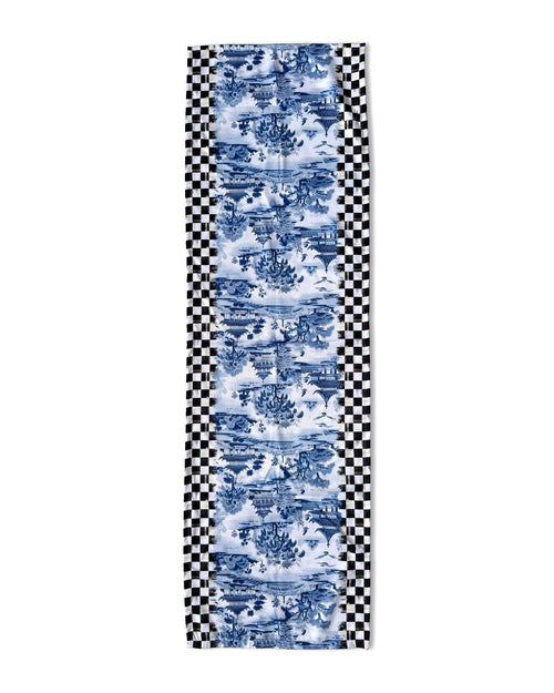 Blue Toile Mavi Desenli Dekoratif Runner 40x140 cm — görsel 2