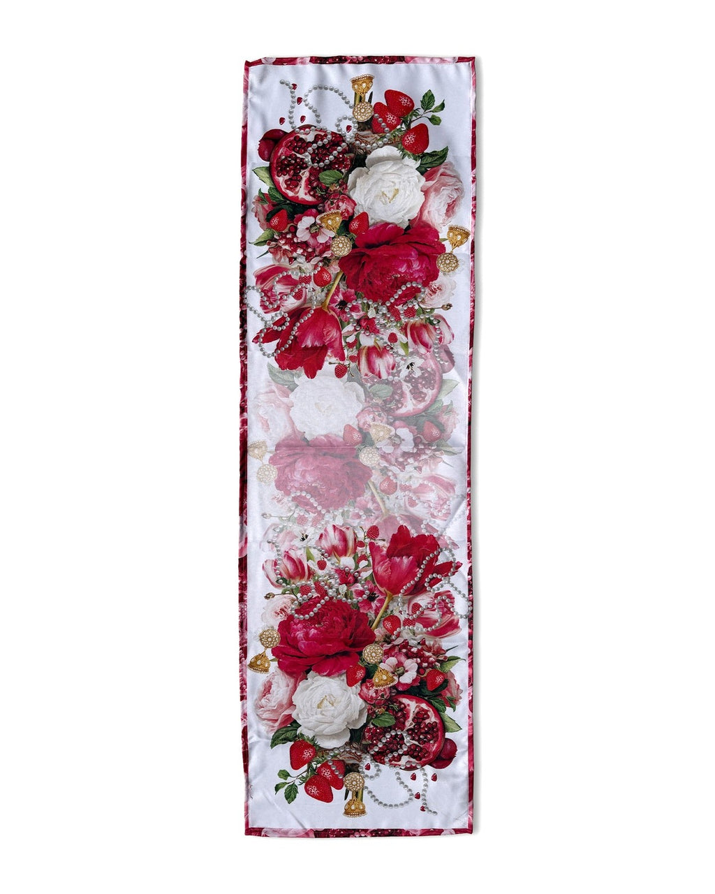 Runner 40x140 cm – Ruby Çiçek Buketi Ve Nar Desenli