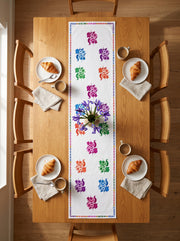 Fiesta Folklore-Blüten — Tischläufer 45x138 cm, fleckabweisend