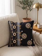 Noir Black & Gold — Cushion Cover 40x40 cm, Zippered, Stain-Resistant